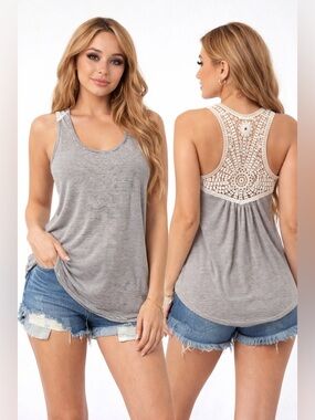 Lace Racer Back Tank Top